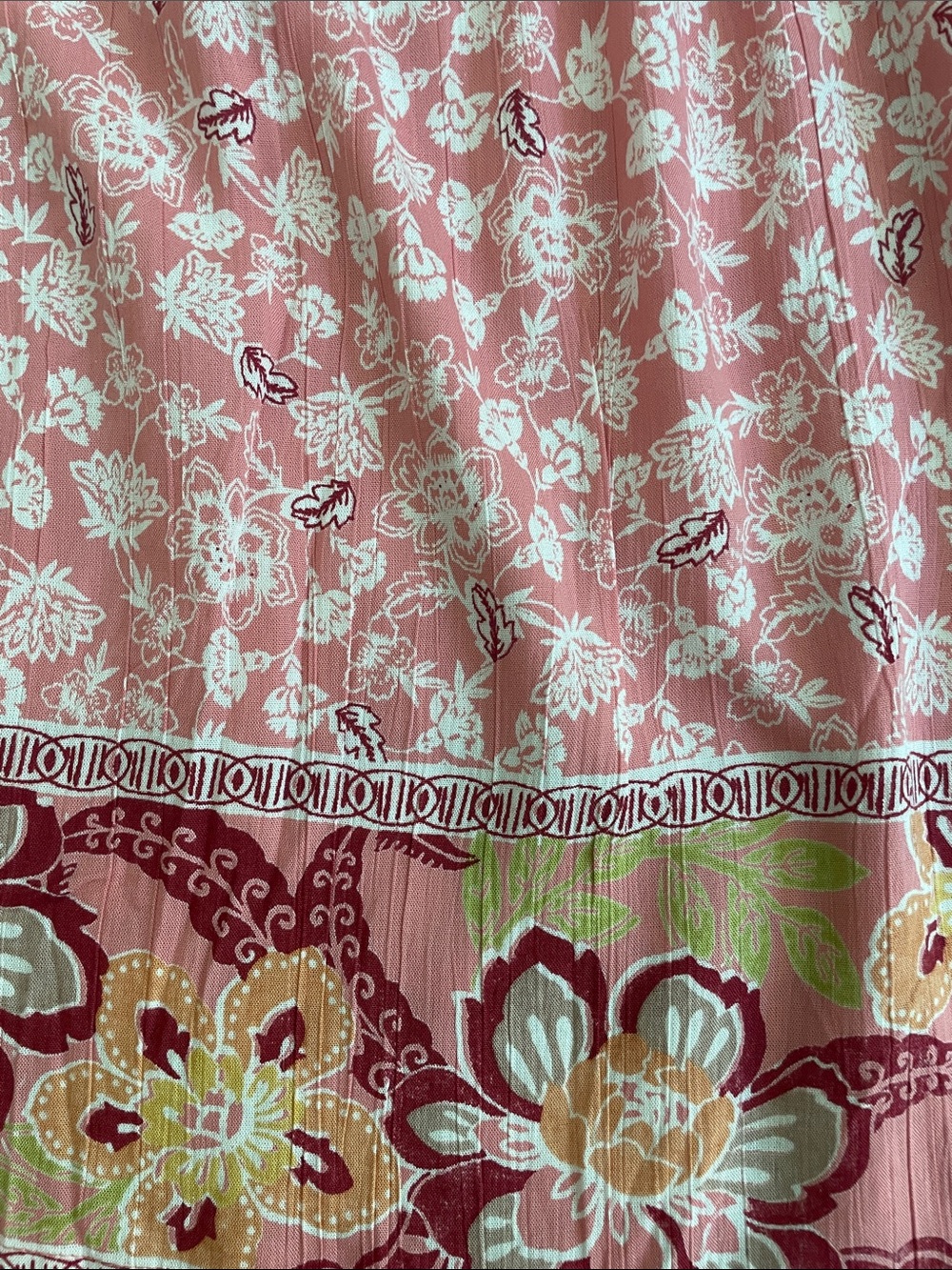 NWOT never worn Angie Pink Floral Wide-Leg pant with Border Print - Picture 6 of 7
